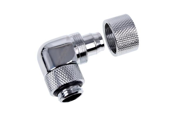 Фитинг Alphacool Eiszapfen, Удължител, 90°, 13/10mm, G1/4, Сребрист 2