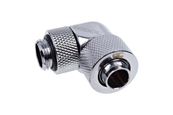 Фитинг Alphacool Eiszapfen, Удължител, 90°, 13/10mm, G1/4, Сребрист 3