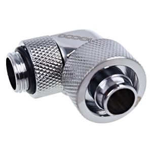 Фитинг Alphacool Eiszapfen, Удължител, 90°, 16/10mm, G1/4, Сребрист 1