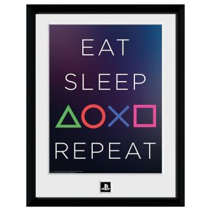 GBEYE PLAYSTATION - Framed print "Eat Sleep Repeat" (30x40) 1