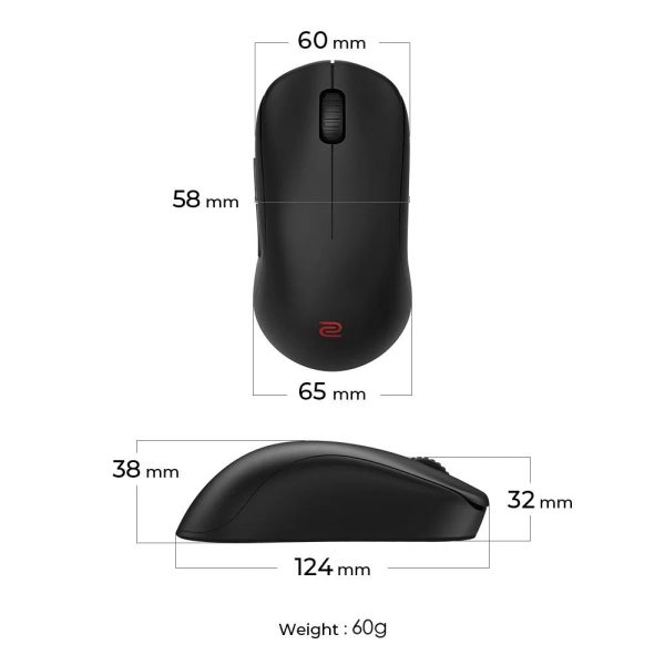 Геймърска безжична мишка ZOWIE U2, 2.4G, Черна 7