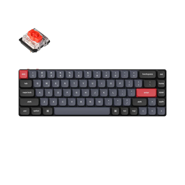 Геймърска Механична клавиатура Keychron K7 Pro QMK/VIA 65% Hot-Swappable Low Profile Gateron Red Switch RGB Backlight 1