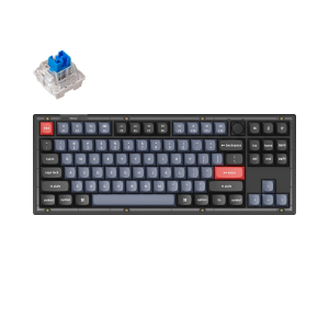 Геймърска Механична клавиатура Keychron V3 TKL Knob QMK Frosted Black Translucent, Keychron K Pro Blue Switch, RGB Backlight 1