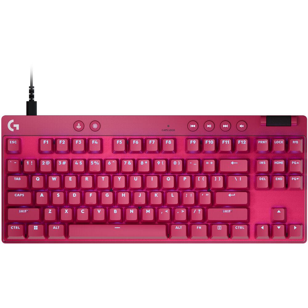 Геймърска механична клавиатура Logitech G Pro X RAPID TKL, Magnetic Analog Switch, Magenta 1