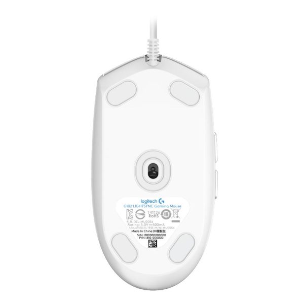 Геймърска мишка Logitech G102 LightSync, RGB, Оптична, Жична, USB, Бяла 5