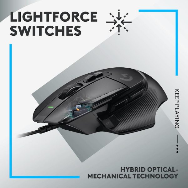 Геймърска мишка Logitech, G502 X, Оптична,  Жична, USB, Черна 2