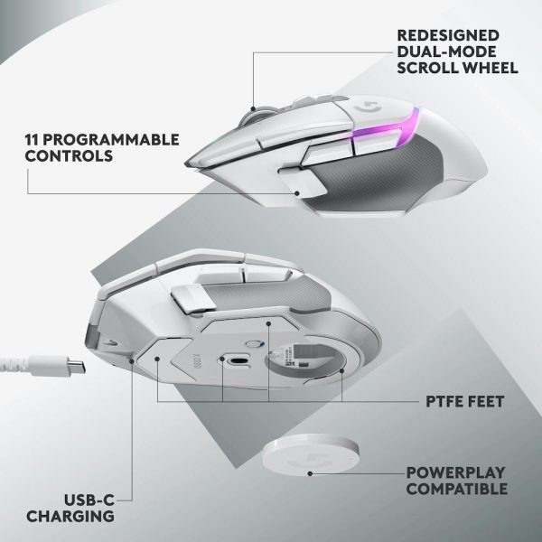 Геймърска мишка Logitech G502 X Plus White Lightsync RGB 6