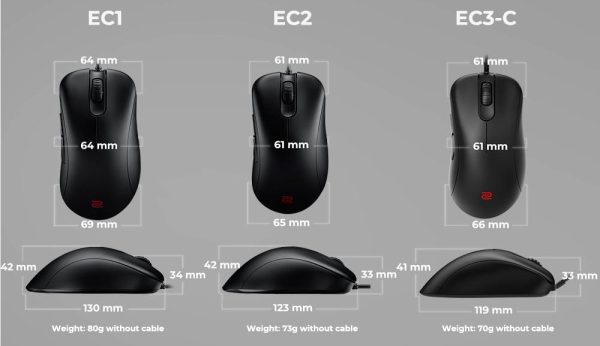 Геймърска мишка ZOWIE EC1-C, Черен 6