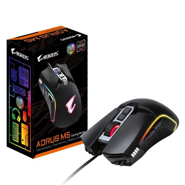 Геймърска оптична мишка Gigabyte Aorus M5 RGB Fusion 6