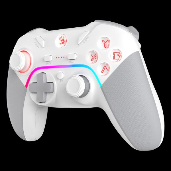 Геймърски контролер A4tech Bloody GPW70, Жичен и безжичен, RGB, Бял 4