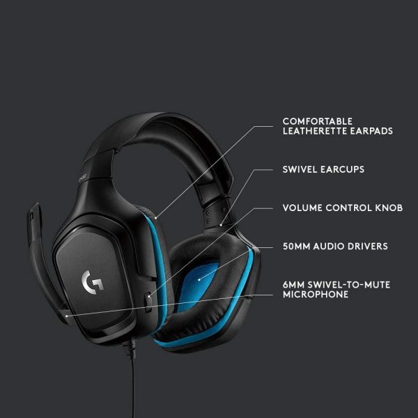 Геймърски слушалки Logitech G432, Микрофон, Черни 2