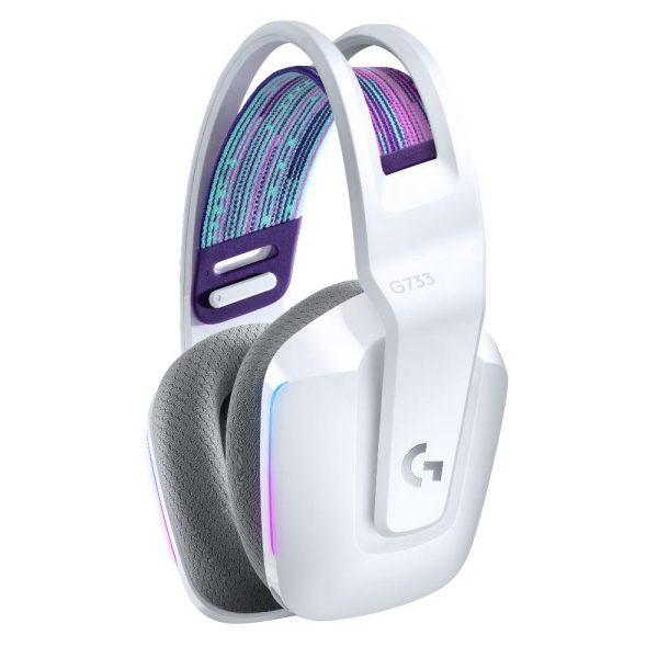 Геймърски слушалки Logitech G733 Lightspeed Wireless RGB, Микрофон, Бели 2
