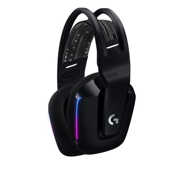 Геймърски слушалки Logitech G733 Lightspeed Wireless RGB, Микрофон, Черни 2