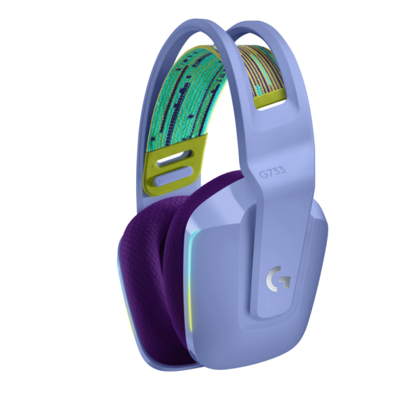 Геймърски слушалки Logitech G733 Lilac Lightspeed Wireless RGB, Микрофон, Лилави 2