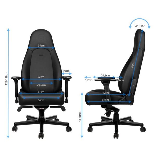 Геймърски стол noblechairs ICON, Black Edition 3