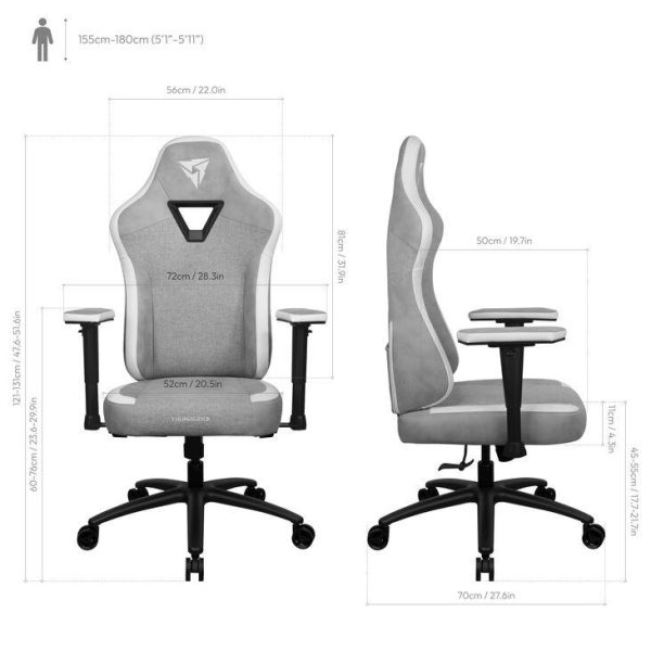 Геймърски стол ThunderX3 EAZE Loft - Сив 8