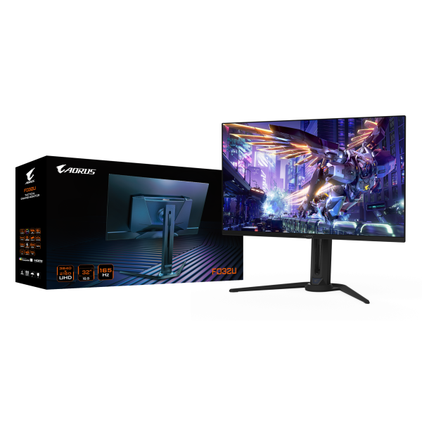 Гейминг монитор GIGABYTE AORUS FO32U - 31.5" QD-OLED 4K UHD, 165Hz, 0.03ms 10