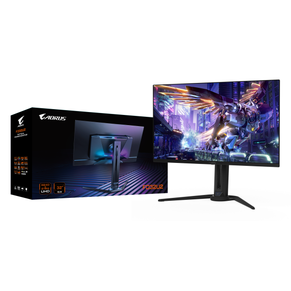Гейминг монитор GIGABYTE AORUS FO32U2, 31.5" QD-OLED, 4K UHD, 240Hz, 0.03ms, Vesa ClearMR 13000, HDR 400, KVM 12