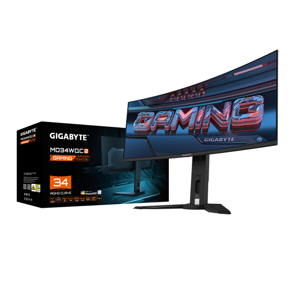 Гейминг монитор GIGABYTE MO34WQC2,QD-OLED, WQHD(3440x1440), 240Hz, 0.03ms, Vesa ClearMR 13000, HDR 400, KVM 6