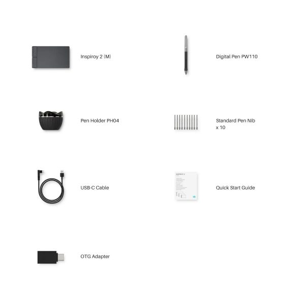Графичен таблет HUION Inspiroy 2 M, 5080 LPI, Зелен 5