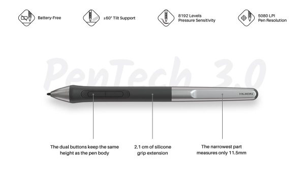 Графичен таблет HUION Inspiroy 2 M, 5080 LPI, Зелен 8