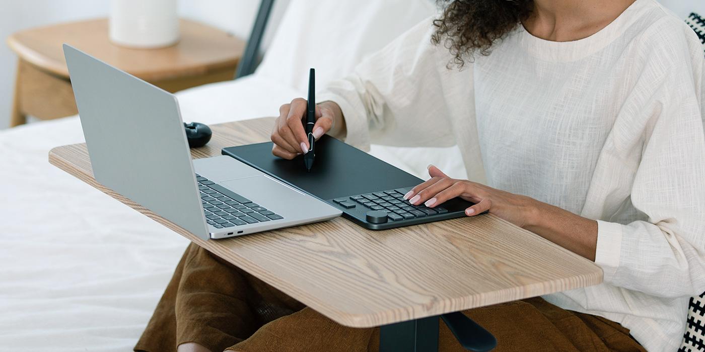 Графичен таблет HUION Inspiroy Keydial KD200, USB-C, Bluetooth, Metal Grey 2