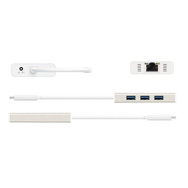 Хъб 3-портов J5create JCH471, USB-C 3.1, USB-A 3.0, Gigabit Ethernet 3