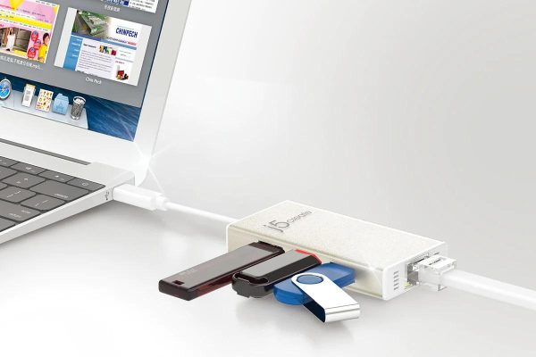Хъб 3-портов J5create JCH471, USB-C 3.1, USB-A 3.0, Gigabit Ethernet 5