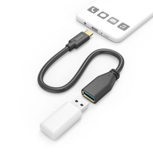 HAMA Адаптер OTG  USB-C мъжко - USB-A женско, 0.15m, черен 1