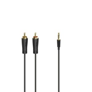 HAMA Аудио кабел, 3.5 мм жак - 2 RCA, стерео, позлатен, 1,5 м 1