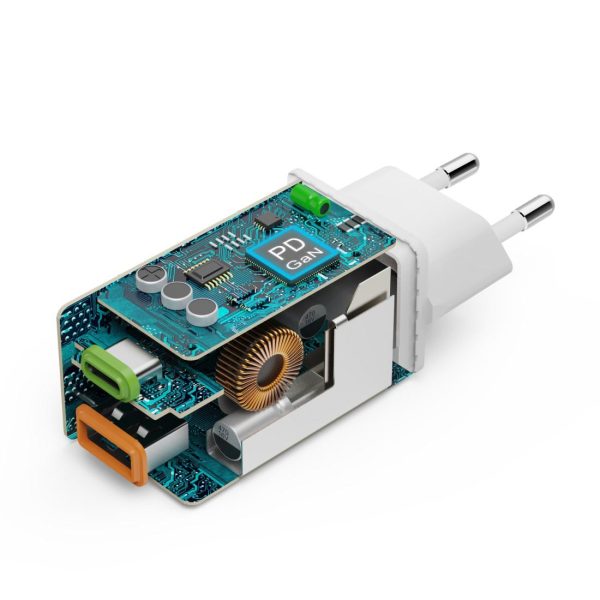 HAMA Бързо мини зарядно, 45 W, 1x USB-C - 1x USB-A, PD, бяло 17