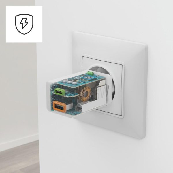HAMA Бързо мини зарядно, 45 W, 1x USB-C - 1x USB-A, PD, бяло 21