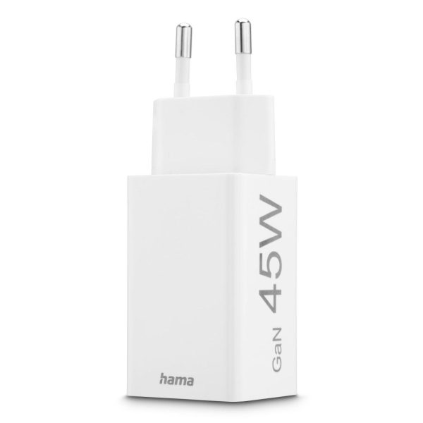 HAMA Бързо мини зарядно, 45 W, 1x USB-C - 1x USB-A, PD, бяло 5