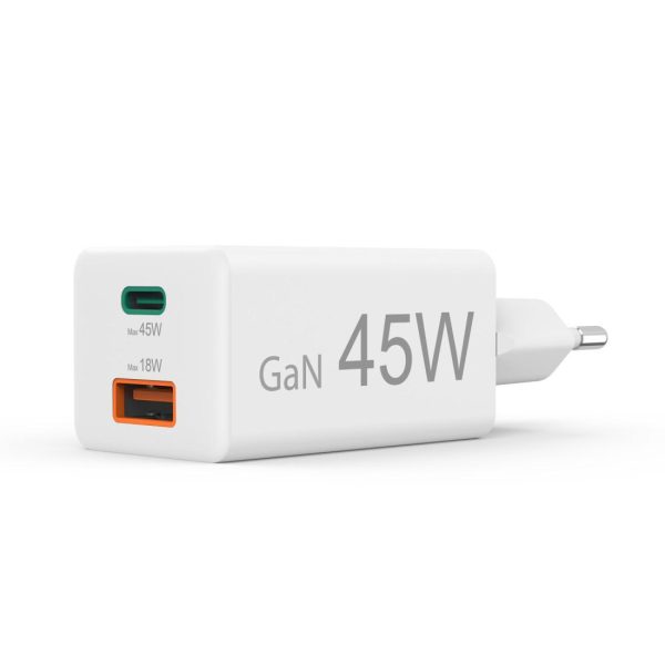 HAMA Бързо мини зарядно, 45 W, 1x USB-C - 1x USB-A, PD, бяло 7