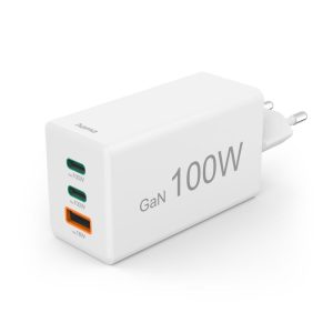 HAMA Бързо зарядно 220V, 100 W GaN, 2x USB-C PD, 1x USB-A QC 1