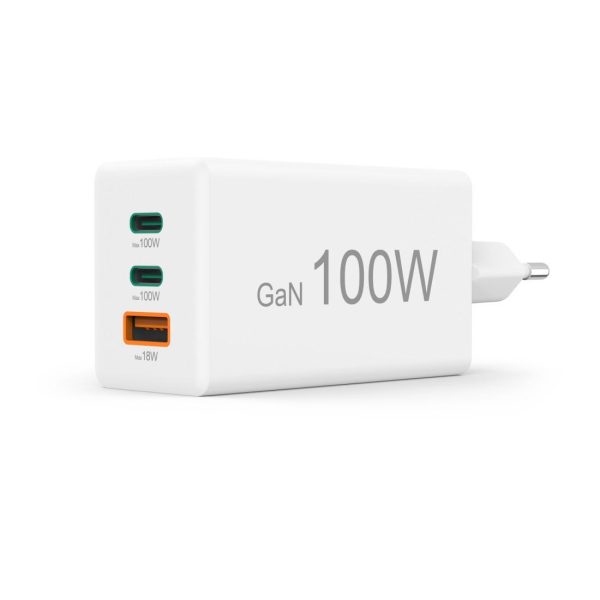 HAMA Бързо зарядно 220V, 100 W GaN, 2x USB-C PD, 1x USB-A QC 7