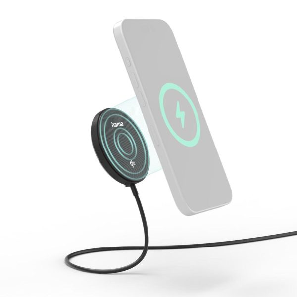 HAMA Безжично зарядно устройство Qi2, 15 W, черно, за Apple 14