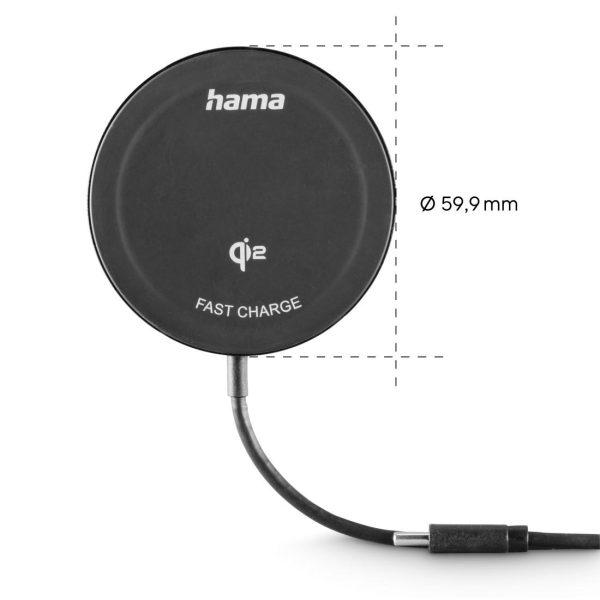 HAMA Безжично зарядно устройство Qi2, 15 W, черно, за Apple 19