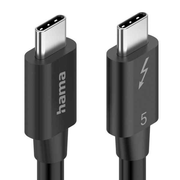 HAMA Кабел "USB-C" Thunderbolt-5, 80 Gbit/s, 5A, 240W, Ultra-HD 8K, 1.00 m 3