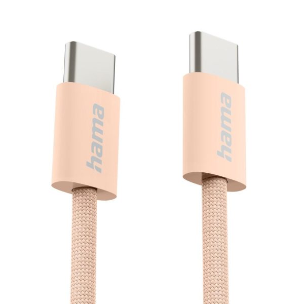 HAMA Кабел за зареждане "Fabric", USB-C - USB-C, 1 m, Nylon, оранжев 3