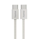 HAMA Кабел за зареждане "Fabric", USB-C - USB-C, 1 m, Nylon, сив 1