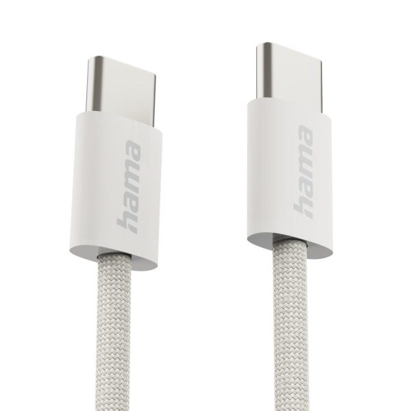HAMA Кабел за зареждане "Fabric", USB-C - USB-C, 1 m, Nylon, сив 2