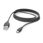 HAMA Кабел за зареждане, USB-A - Micro-USB, 3 m, черен 1