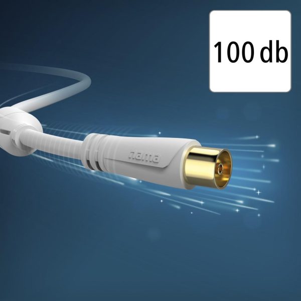 HAMA Коаксиален антенен кабел, позлатен, 3,0 м, 100 dB 5