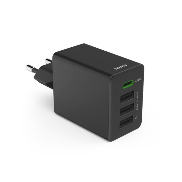HAMA Мини Зарядно 220V 35 W, 1x USB-C PD, 3x USB-A, Черно 2