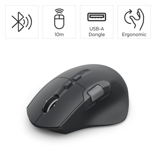 HAMA Мишка „WM-900“ мултифункционална, ергономична, Bluetooth, батерия, RGB, черна 10