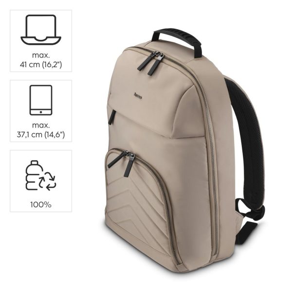 HAMA Раница за лаптоп "Premium Lightweight", до 41 см (16,2"), бежов 13