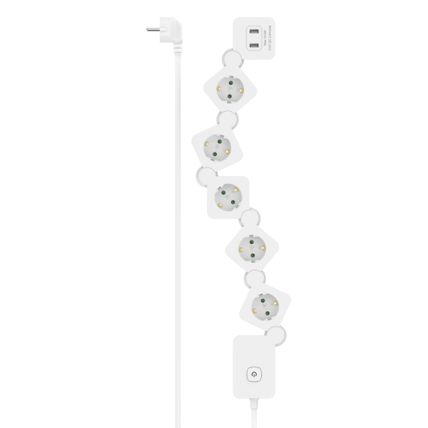 HAMA Разклонител 5 гнезда, USB-A 12 W, 223190 1