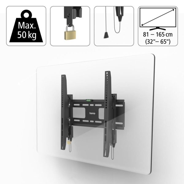 HAMA Стенна стойка за TV, 165 см (65") до 50 кг, защита от кражба 10