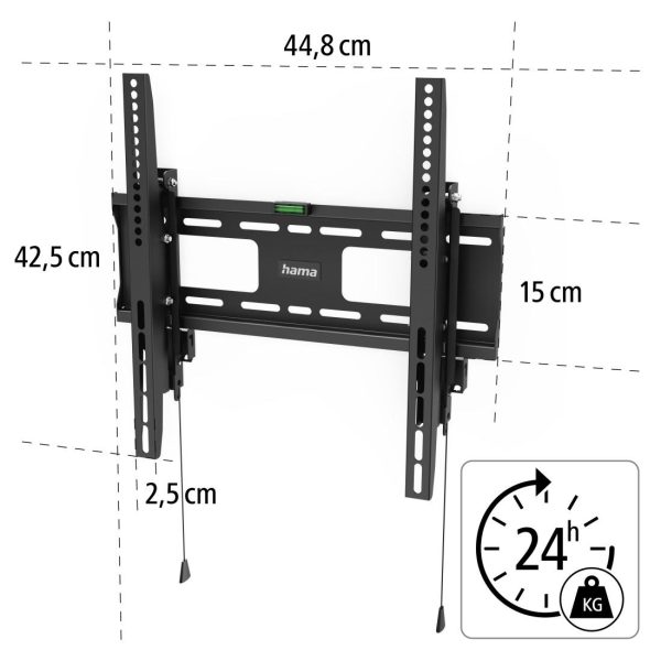 HAMA Стенна стойка за TV, 165 см (65") до 50 кг, защита от кражба 11